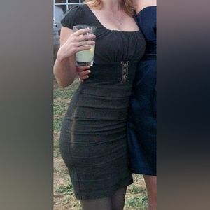 IZ Byer dark green and Tweed dress